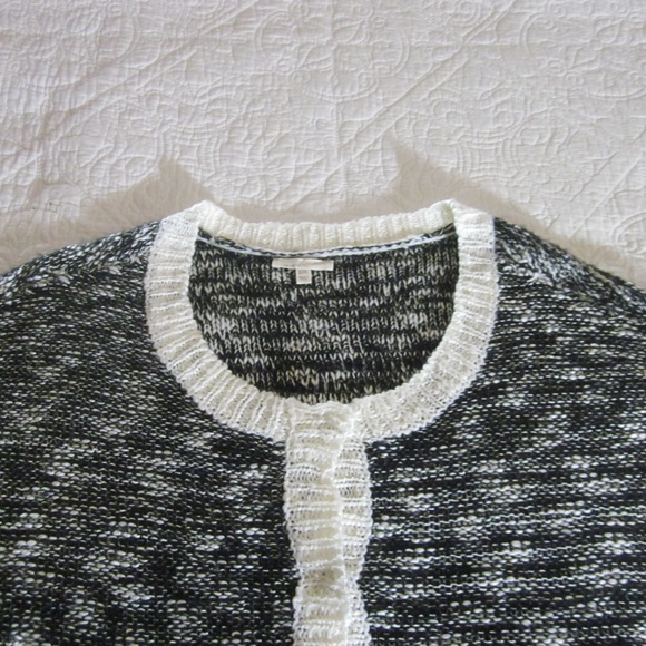 Mystree Sweater S/M Black/White Marled Cardigan - Picture 3 of 7
